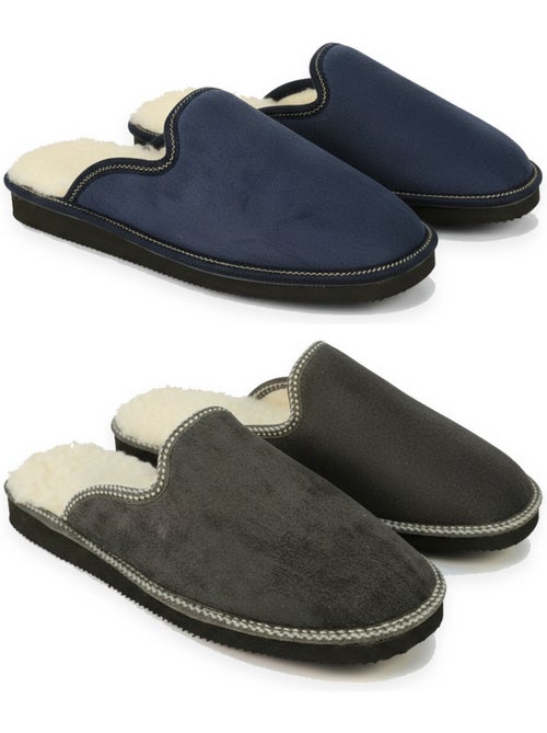 Pack de 2 pares zapatillas de casa mules hombre ozabi fabricadas en españa - Kiabi Pack de 2 pares zapatillas de casa mules hombre ozabi fabricadas en españa - Kiabi