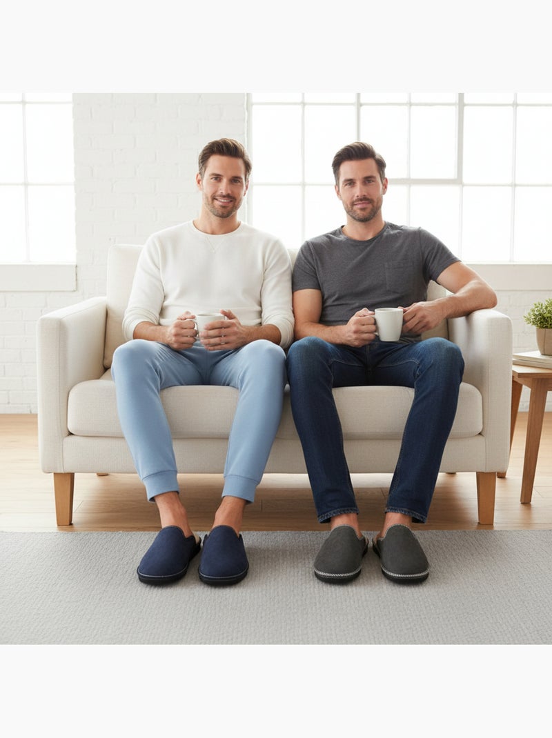 Pack de 2 pares zapatillas de casa mules hombre ozabi fabricadas en españa Gris azul - Kiabi