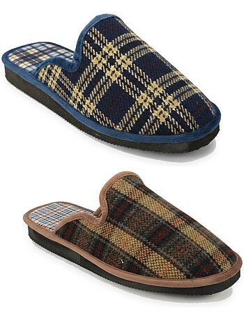 Pack de 2 pares zapatillas de casa mules hombre ozabi fabricadas en españa