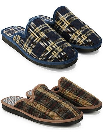Pack de 2 pares zapatillas de casa mules hombre ozabi fabricadas en españa