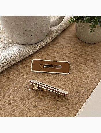 Pack de 2 pasadores de pelo rectangulares minimalistas