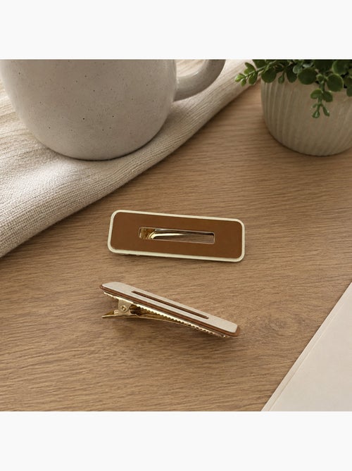 Pack de 2 pasadores de pelo rectangulares minimalistas - Kiabi