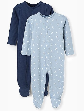 Pack de 2 peleles de algodón acanalados/estampados