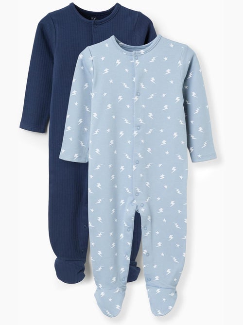 Pack de 2 peleles de algodón acanalados/estampados - Kiabi