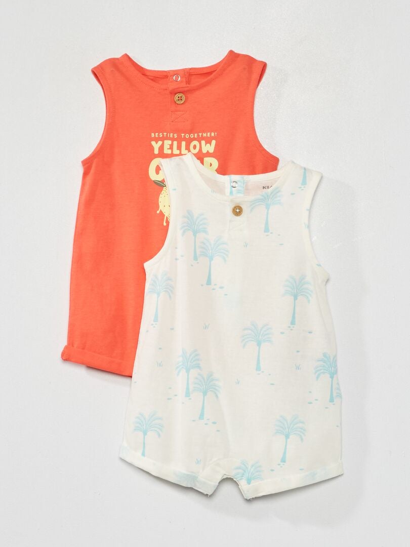 Pack de 2 peleles estampados ROJO - Kiabi