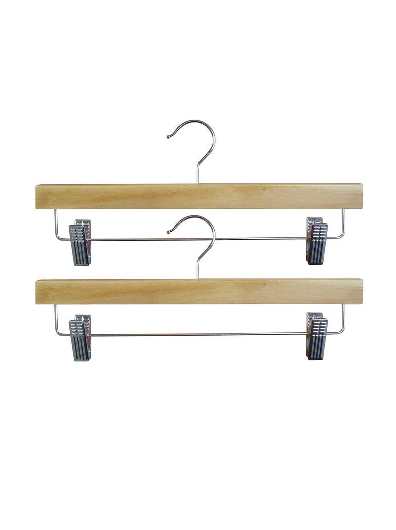 Pack de 2 perchas de madera con pinzas MARRON - Kiabi