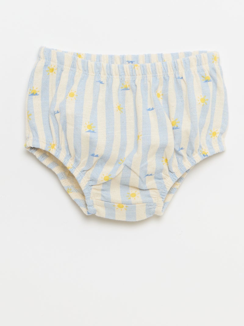 Pack de 2 piezas - body + Pantalón corto Azul - Kiabi