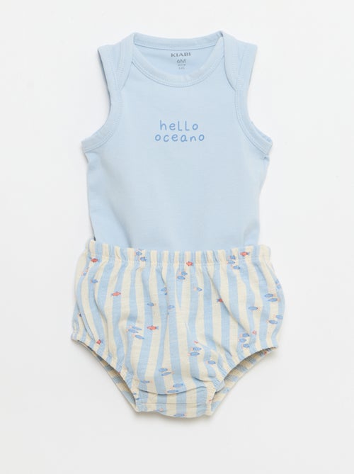 Pack de 2 piezas - body + Pantalón corto - Kiabi