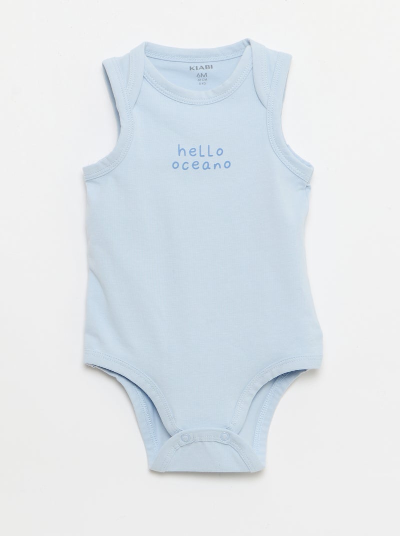 Pack de 2 piezas - body + Pantalón corto Azul - Kiabi