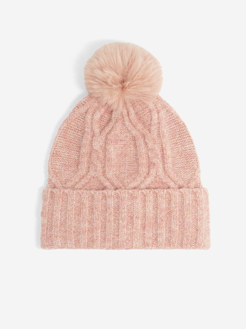 Pack de 2 piezas - Gorro con pompón + cuello tubular Rosa - Kiabi
