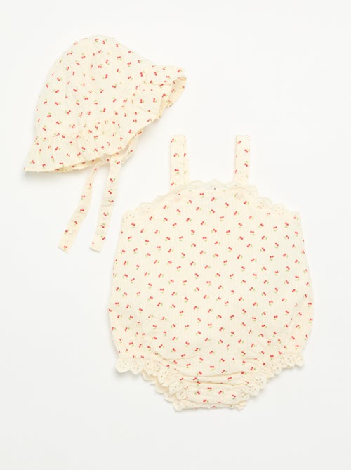 Pack de 2 piezas - pelele + sombrero - Kiabi