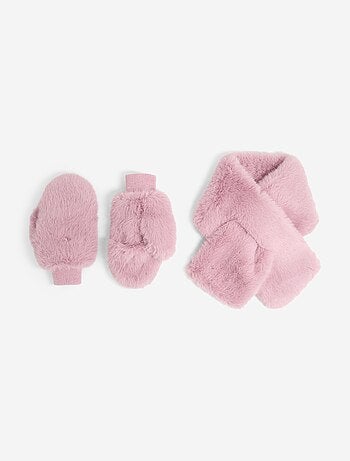 Pack de 2 piezas: bufanda + manoplas