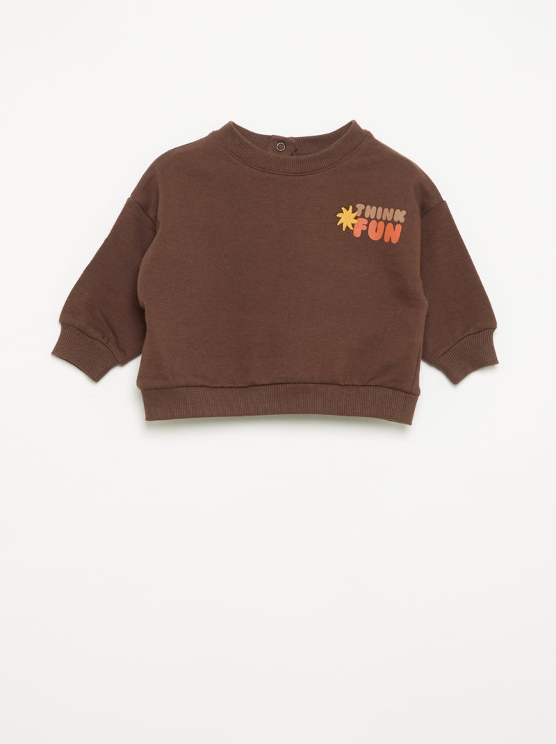 Pack de 2 piezas de polar - sudadera + pantalón de chándal Marron - Kiabi