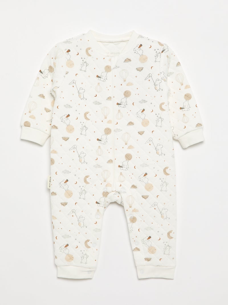 Pack de 2 piezas 'Petit Béguin' - Mono + patucos Blanco - Kiabi