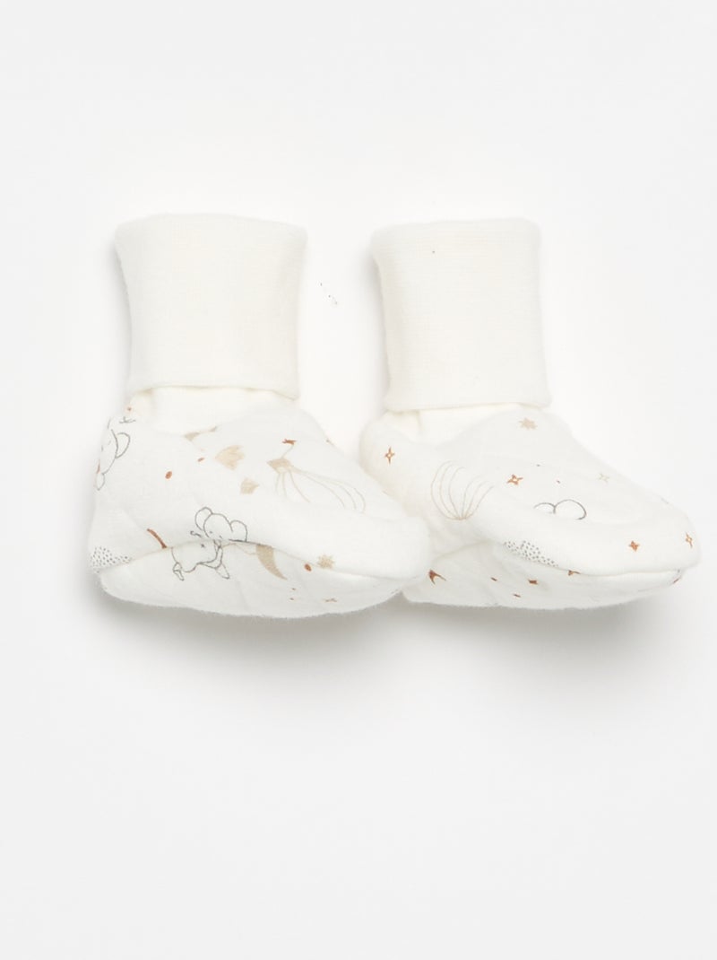 Pack de 2 piezas 'Petit Béguin' - Mono + patucos Blanco - Kiabi