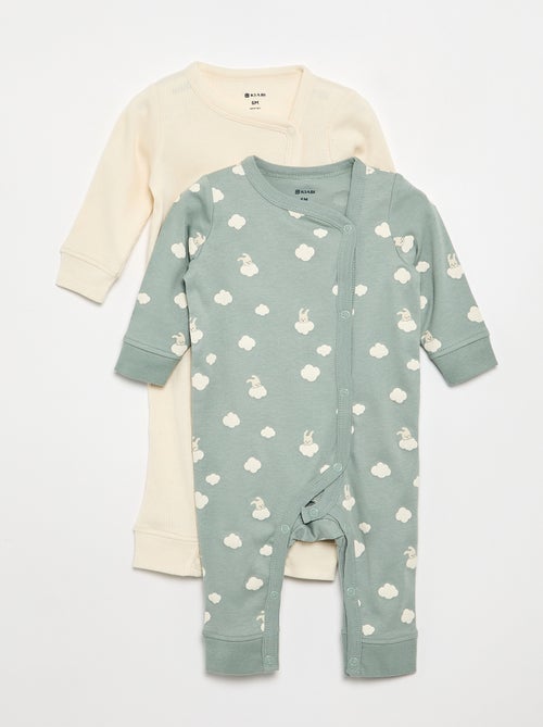 Pack de 2 pijamas - colección de fácil colocación - Kiabi Pack de 2 pijamas - colección de fácil colocación - Kiabi