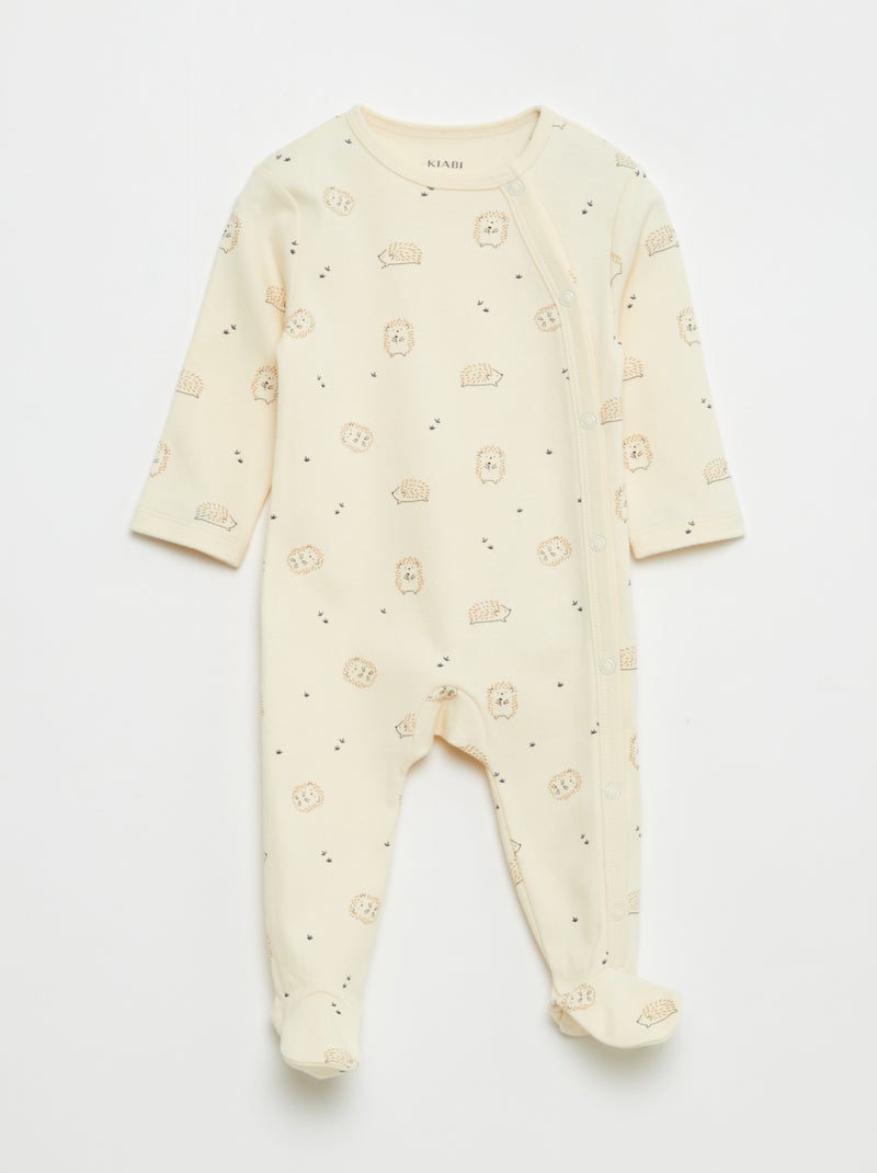 Pack de 2 pijamas con pies y cierre de automáticos Blanco - Kiabi