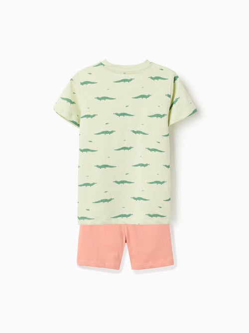 Pack de 2 pijamas cortos de algodón con estampado de cocodrilos - Kiabi