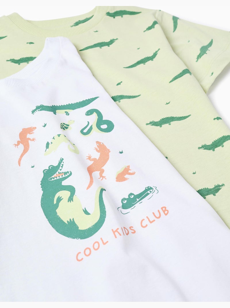 Pack de 2 pijamas cortos de algodón con estampado de cocodrilos Multicolor - Kiabi