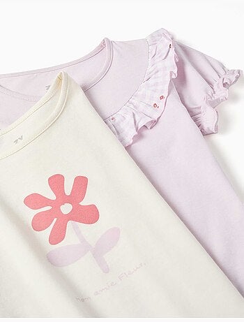 Pack de 2 pijamas cortos de algodón con estampados florales
