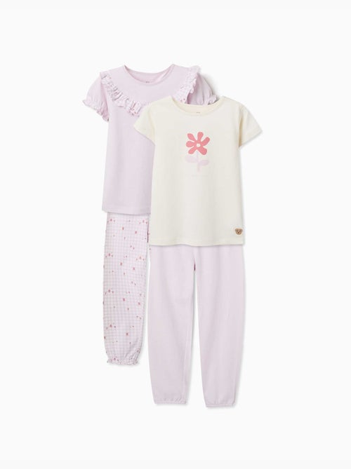 Pack de 2 pijamas cortos de algodón con estampados florales - Kiabi Pack de 2 pijamas cortos de algodón con estampados florales - Kiabi