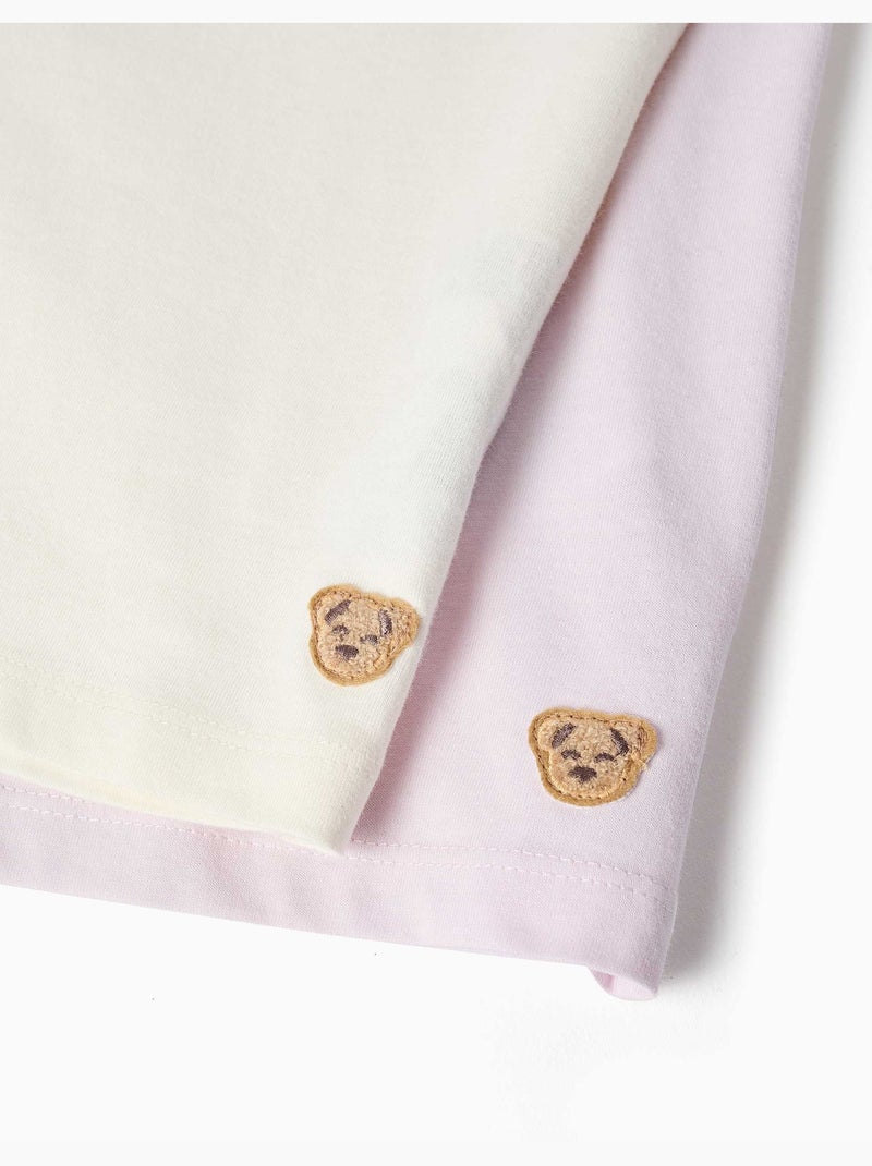 Pack de 2 pijamas cortos de algodón con estampados florales Malva lila - Kiabi