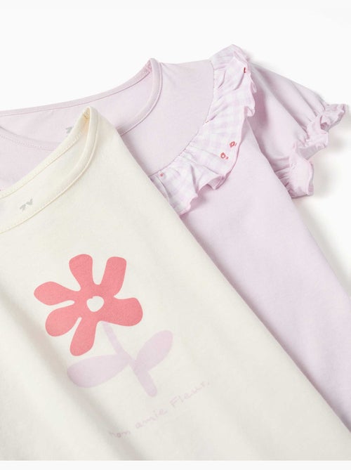 Pack de 2 pijamas cortos de algodón con estampados florales - Kiabi Pack de 2 pijamas cortos de algodón con estampados florales - Kiabi