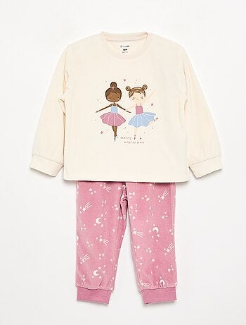 Pack de 2 pijamas de 2 piezas de forro polar estampado