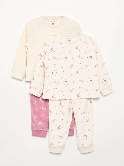 Pack de 2 pijamas de 2 piezas de forro polar estampado - Kiabi Pack de 2 pijamas de 2 piezas de forro polar estampado - Kiabi
