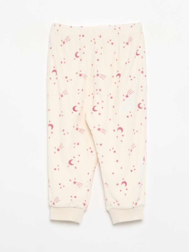 Pack de 2 pijamas de 2 piezas de forro polar estampado Rosa - Kiabi
