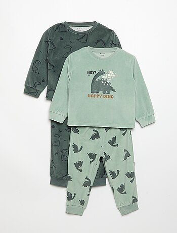 Pack de 2 pijamas de 2 piezas de forro polar estampado