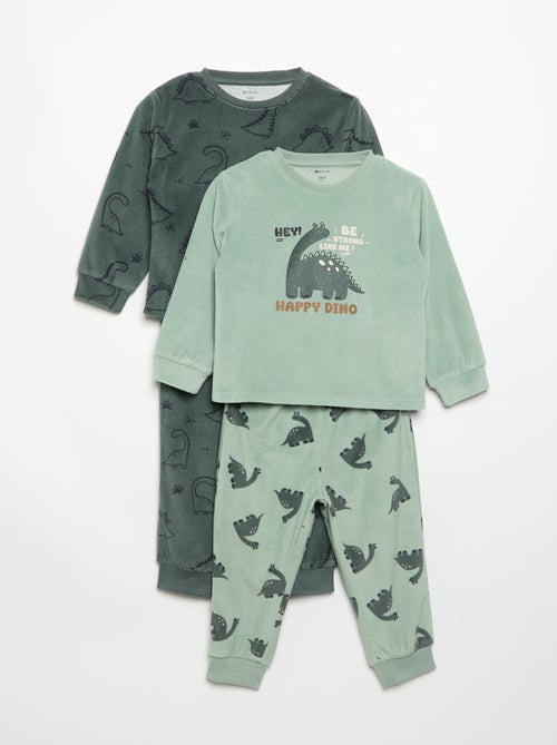 Pack de 2 pijamas de 2 piezas de forro polar estampado - Kiabi Pack de 2 pijamas de 2 piezas de forro polar estampado - Kiabi