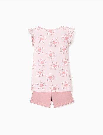 Pack de 2 pijamas de algodón con estampado de corazones