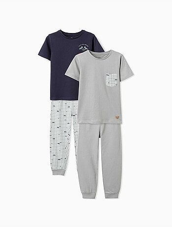 Pack de 2 pijamas de manga corta de algodón con estampados de coches