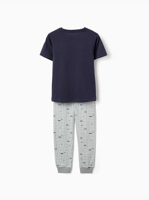 Pack de 2 pijamas de manga corta de algodón con estampados de coches - Kiabi Pack de 2 pijamas de manga corta de algodón con estampados de coches - Kiabi