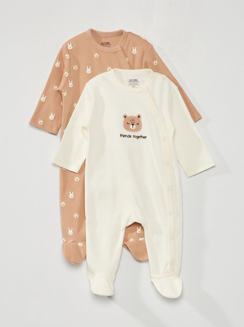 Pack de 2 pijamas de punto - 2 piezas MARRON - Kiabi
