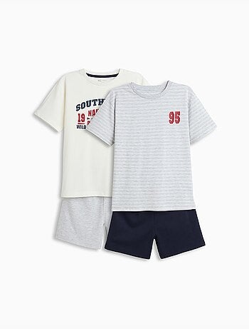 Pack de 2 pijamas de punto jersey, MO Fashion