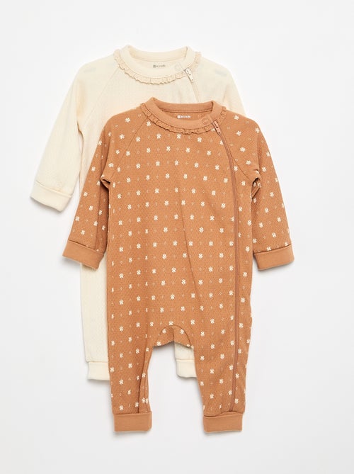Pack de 2 pijamas de punto pointelle grueso - Kiabi