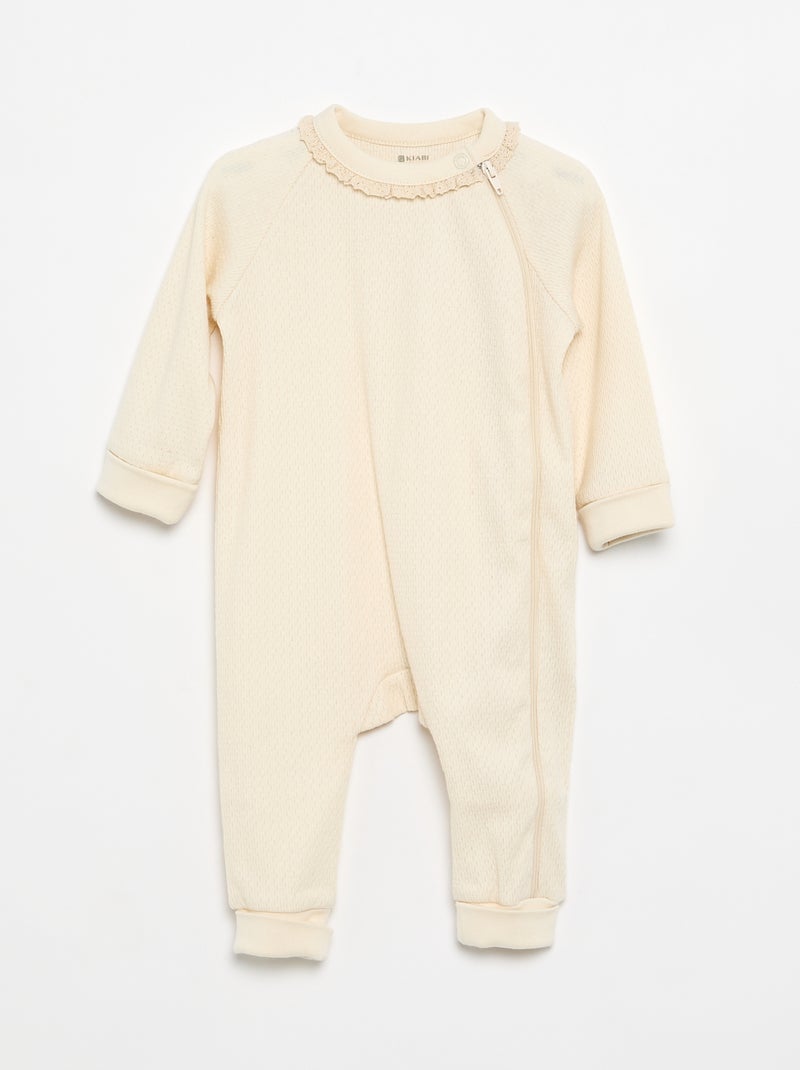 Pack de 2 pijamas de punto pointelle grueso Beige - Kiabi