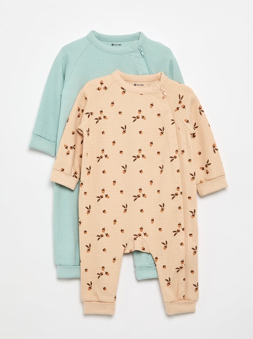 Pack de 2 pijamas de punto pointelle grueso - Kiabi
