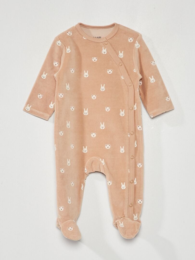Pack de 2 pijamas de terciopelo - 2 piezas MARRON - Kiabi