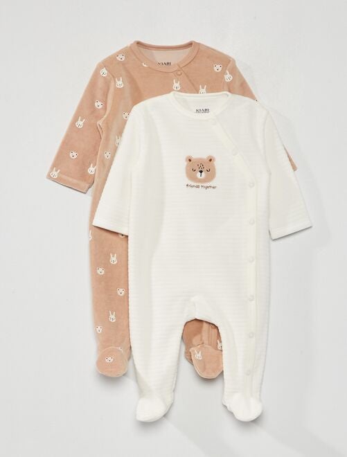Pack de 2 pijamas de terciopelo - 2 piezas - Kiabi