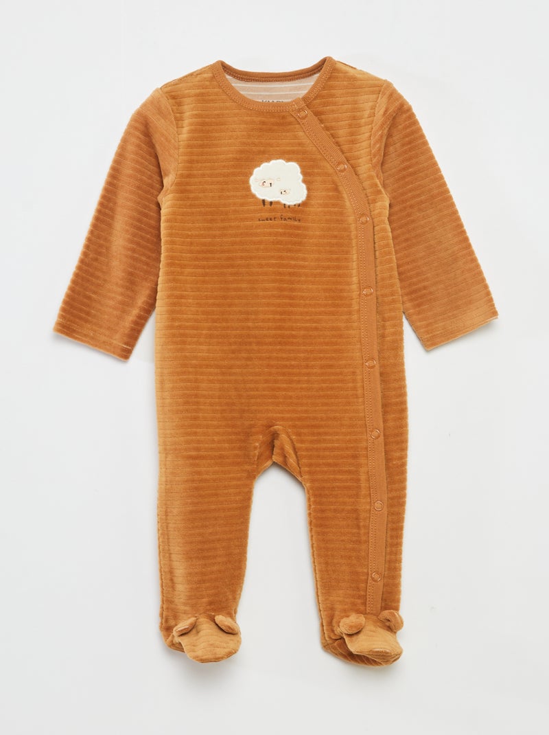 Pack de 2 pijamas de terciopelo Beige - Kiabi