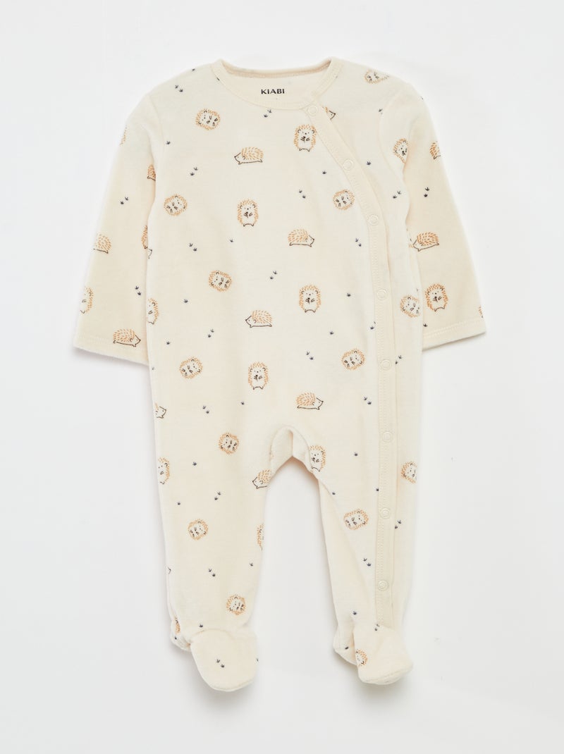 Pack de 2 pijamas de terciopelo Blanco - Kiabi