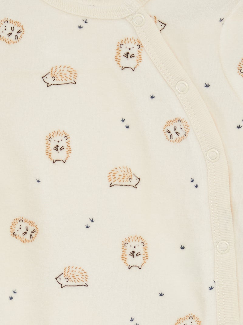 Pack de 2 pijamas de terciopelo Blanco - Kiabi