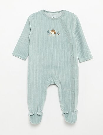 Pack de 2 pijamas de terciopelo con pies
