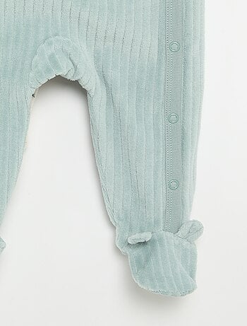 Pack de 2 pijamas de terciopelo con pies