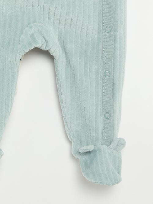 Pack de 2 pijamas de terciopelo con pies - Kiabi