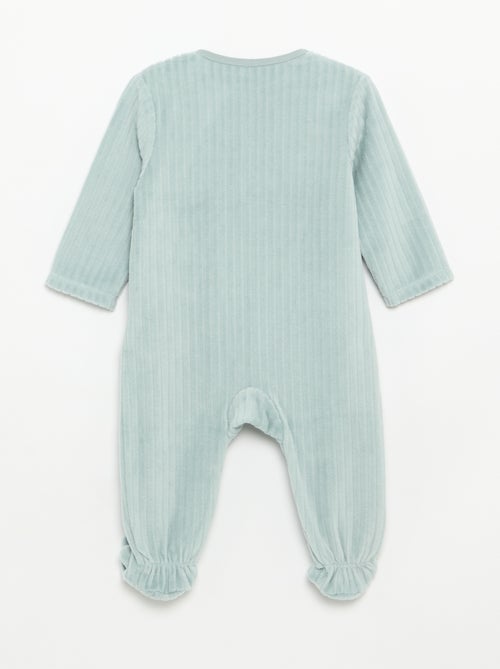 Pack de 2 pijamas de terciopelo con pies - Kiabi