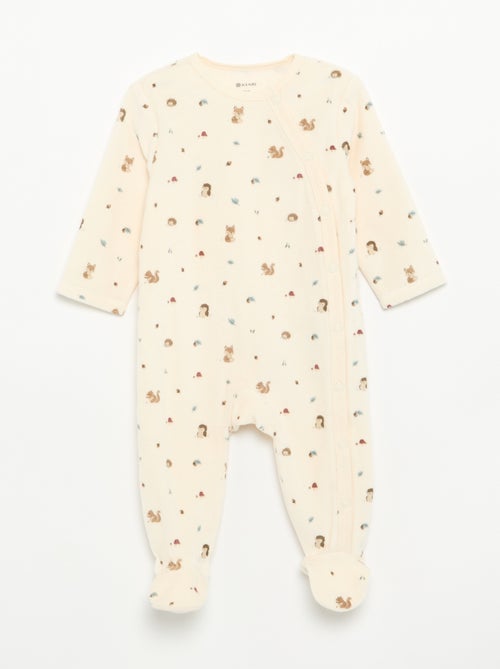 Pack de 2 pijamas de terciopelo con pies - Kiabi